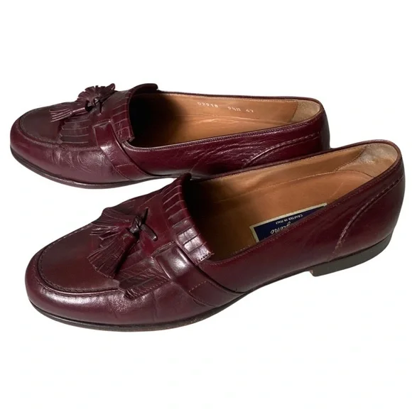 Italy Bragano Cole Haan Mens size 11.5 Black Burgundy Leather Loafer Dress Shoes Italy Bragano Cole Haan Mens size 11.5 Black Burgundy  main image 4